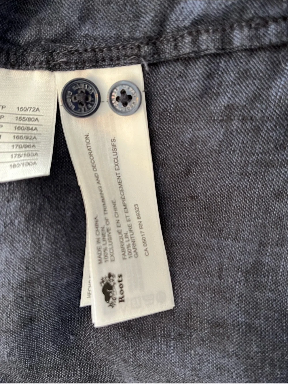 Roots 100% linen Navy Long-Sleeve Button-Front Shirt Dress - Picture 8 of 9